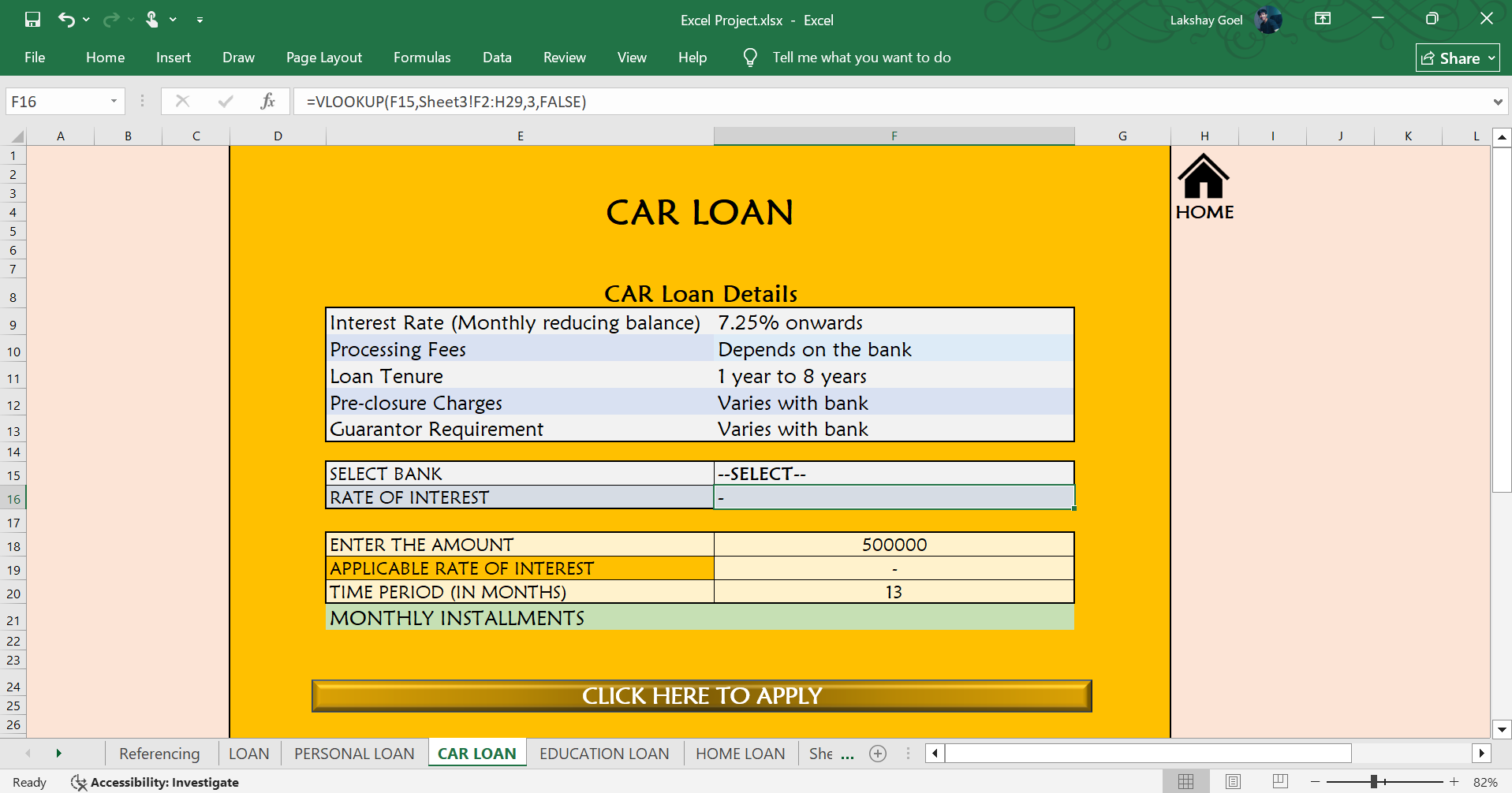 Excel Dash